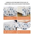 thumbnail image 6 of Blue Grey Spring Floral Wrap Around Bed Skirts for California King Bed 16" Drop,Bed Skirt with Adjustable Elastic Belt Dust Ruffle Bed Valance for Bedroom Summer Flowers Botanical Bed Frame Cover, 6 of 7