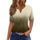 thumbnail image 2 of mfyjkho Tops Bohemios Para Mujer, Blusa Informal De Manga Corta Con Cuello En V Y Degradado Para Mujer Tops Para Hacer Ejercicio Para Mujer L, 2 of 5