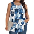 thumbnail image 6 of Plus Size Tank Top for Women Sleeveless Loose Fit Crewneck Tunic Tees Floral Print Casual Flowy Top, 6 of 6