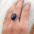 thumbnail image 3 of Blue Lapis Lazuli Ring, Oval Cut Gemstone Ring, Split Band Ring, Blue Gemstone Ring, Minimalist Ring, Handmade Ring, Ring For Her, Gift Item, 3 of 5