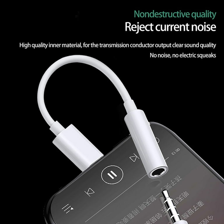 Lightning to 3.5 mm Headphone Jack Adapter 1 Pack for iPhone 3.5mm Headphones Earphones Jack Aux Audio Dongle Adapter Compatible for iPhone 13 12 11