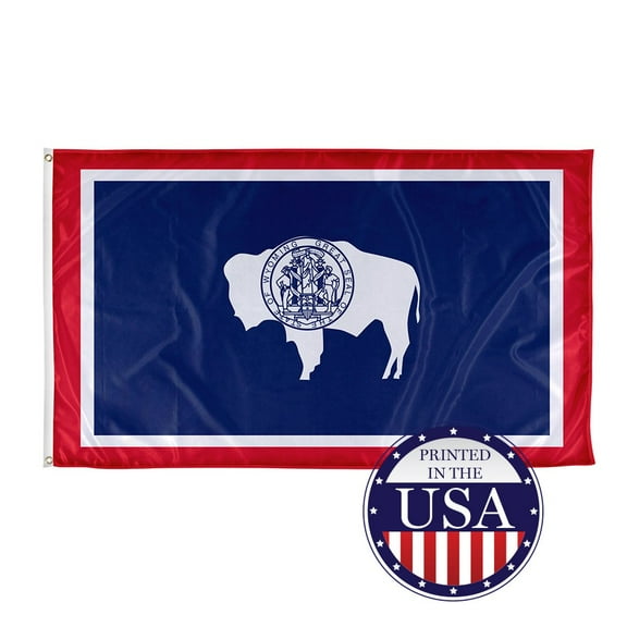 Wyoming State Flag - 3ft x 5ft Knitted Polyester, State Flag Collection, Made in The USA