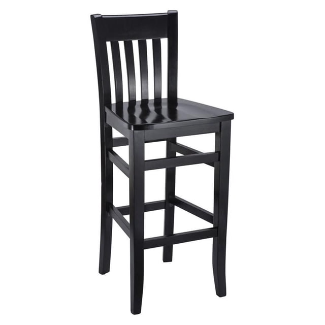 Beechwood Mountain Jacob 30" Slat Back Bar Stool in Black