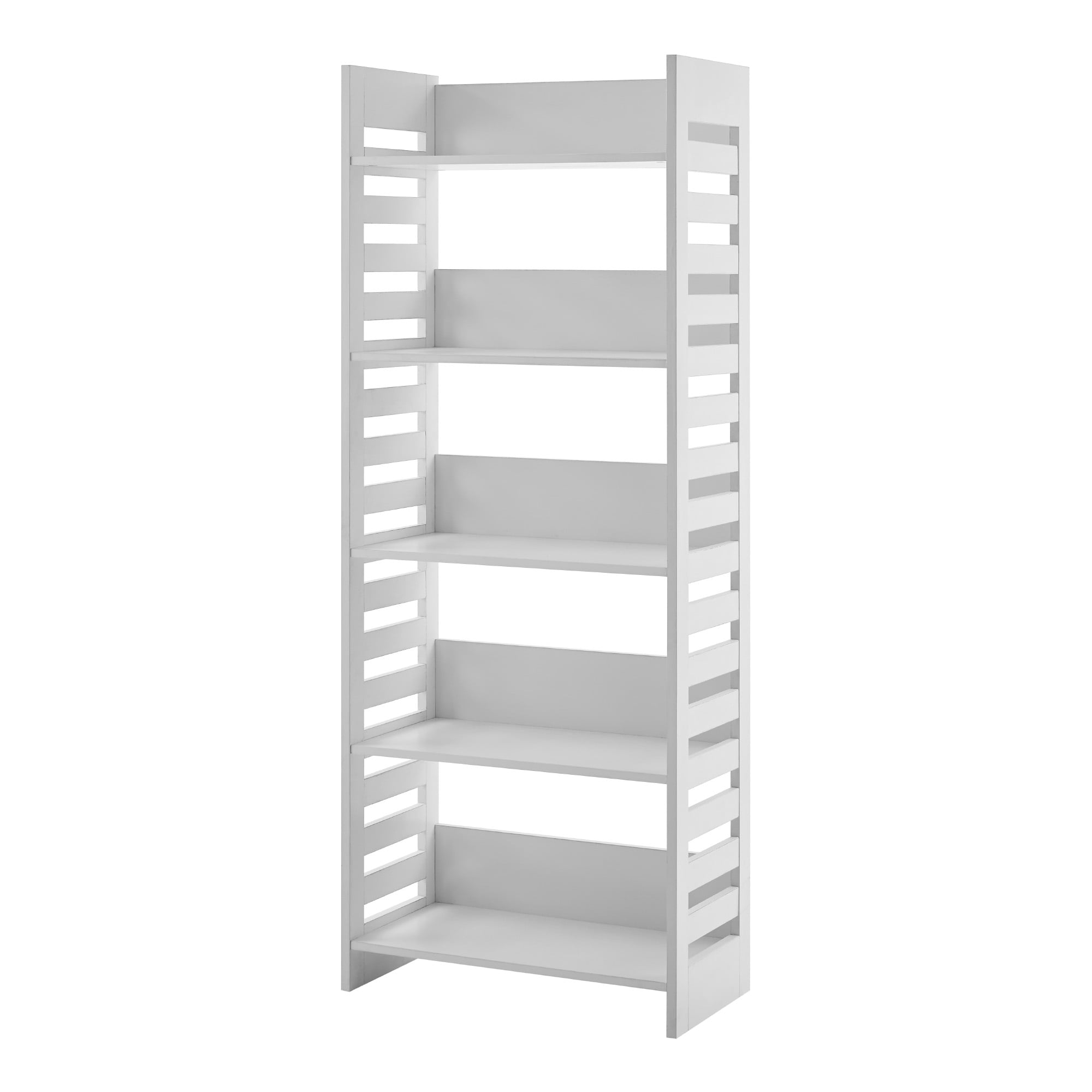 Manor Park Modern Mixed Material 5 Shelf Bookshelf, White