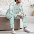 thumbnail image 7 of Fuzoiu Flowers And Turquoise Wooden Print Men's Long-Sleeved Pajama,Lounge Button Down Nightwear,Mens Notch Collar Pajama Set -Medium, 7 of 7