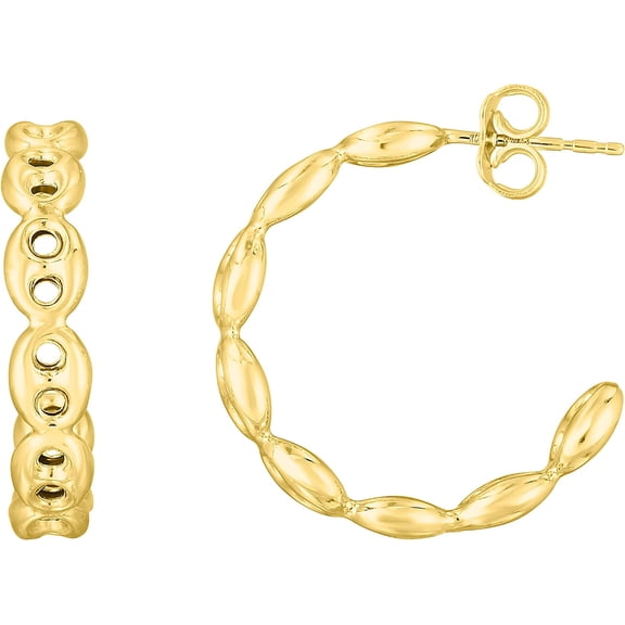 Floreo 14k Yellow Gold 21mm Polished Mariner C-Hoop Earrings