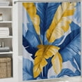 thumbnail image 5 of 4 Piece Shower Curtain Sets Shower Curtain And Rugs Shower Curtain Set Watercolor Banana Leaves Yellow Blue Waterproof Personality Pattern Bath Curtains Banana Leaves for Bathroom Decor, 5 of 8