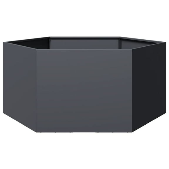 vidaXL Garden Planter Anthracite Steel Large Decorative Inlays