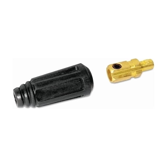 Dinse Style Cable Plug and Socket, Male, Ball Point Connection, #6 AWG to #2 AWG Cable Capacity