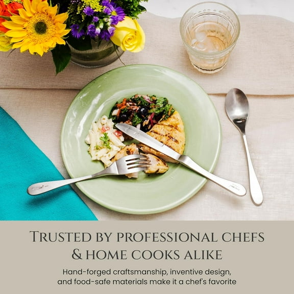 Knork Silverware Set - 20 Piece Matte Silver Cutlery Set