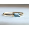 thumbnail image 3 of Aquamarine Baguette Ring | Dainty Aquamarine Stacking Ring | Baguette Aquamarine Ring | March Birthstone Ring, 3 of 4