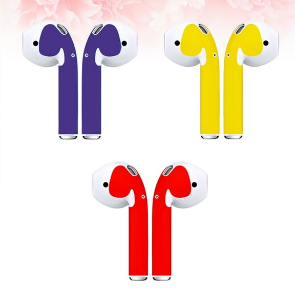 MLINS 3 Pairs Stylish Earphone Stickers Wireless Headset Protectors Compatible with AirPods Pro (Red Gold Purple)