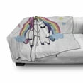 thumbnail image 2 of Rainbow Soft Flannel Fleece Throw Blanket, Love Forever Typography Unicorns Plain Background, Cozy Plush for Indoor and Outdoor Use, 70" x 90", Multicolor, by Ambesonne, 2 of 5