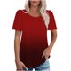 thumbnail image 1 of mfyjkho Tops De Moda Para Mujer, Camiseta De Manga Corta Con Cuello Redondo Y Degradado Para Mujer, Primavera/Verano Tops Y Blusas Para Mujer Xl, 1 of 7