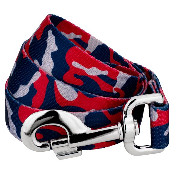Country Brook Petz® 1/2 inch Navy Blue and Red Camo Dog Leash Limited Edition, 6 Foot