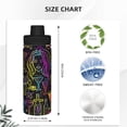 thumbnail image 3 of Lsque Neon Bar Drinks Pattern Water Bottle,18oz Sports Insulated Kettle for Cycling Gym Basketball Outdoor, Suitable as a Present, 3 of 7