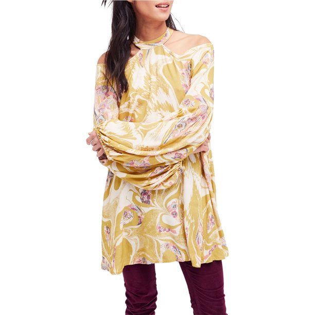 Túnica Blusa Boho Free People Drift Away para Mujer Verde Mediano