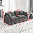 thumbnail image 4 of Tcbosik Chenille Loveseat, 2-Seater Sectional Couch with Pillow, 78" Modern Comfortable Sofa for Apartment, Bedroom, Living Room, Lounge Room, Black, 4 of 6