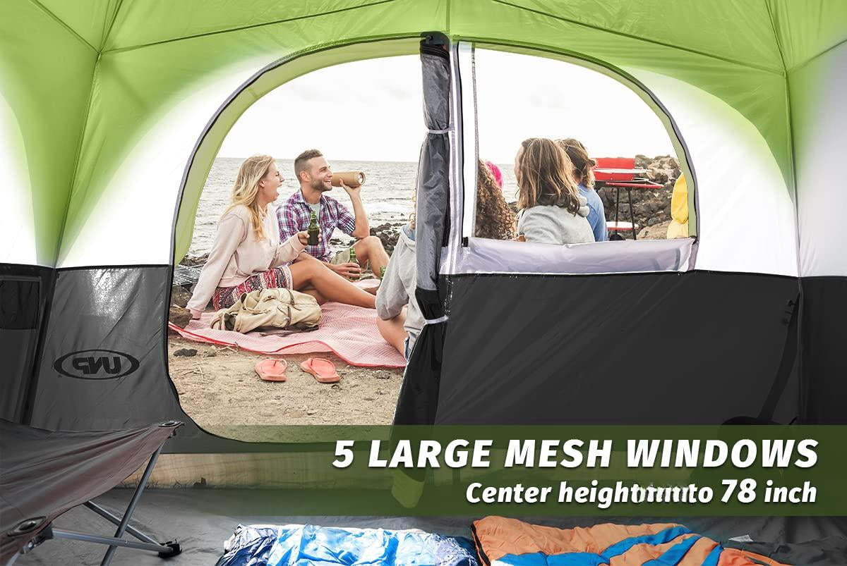 Tents 6 Person Waterproof Windproof Easy Setup Double Layer Family Camping Tent With 1 Mesh Door & 5 Large Windows -10'x9'x78in(h)