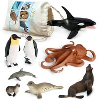 Volnau Sea Creature Toys Figures 8PCS Antarctica Ocean Animal Figurine for Kids Decoration Fish Gift