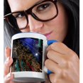 thumbnail image 2 of 3drose, Christmas Lights at Rockefeller Center in New York Looking Up, 11oz Two-tone Blue Mug, 2 of 6