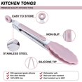 thumbnail image 3 of Pinzas de silicona para servir, 21 cm, juego de 3, pinzas para carne rosa, pinzas para parrilla, pinzas para buffet rosa, 3 of 5