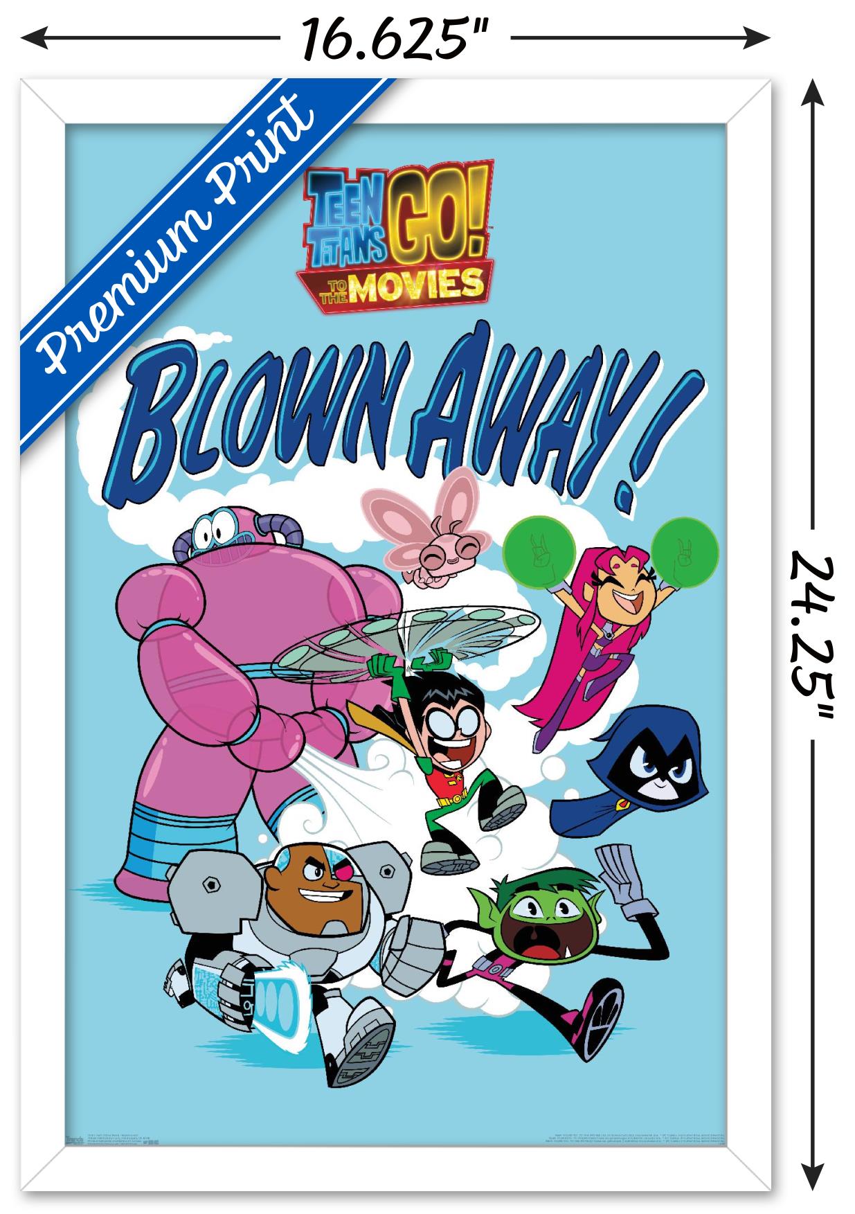 DC Comics Movie - Teen Titans Go! To The Movies - Blown Away Wall Poster, 14.725" x 22.375", Framed
