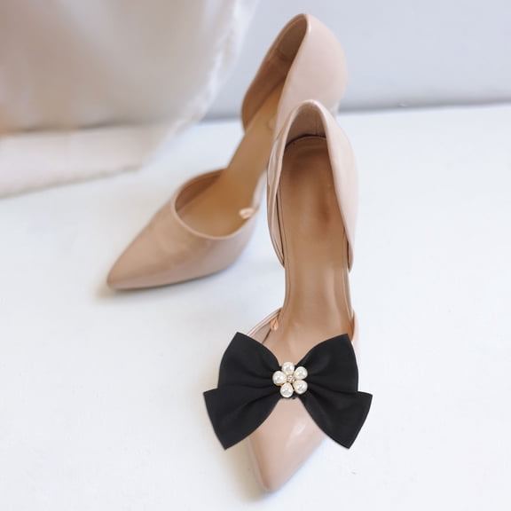 Luxshiny 1 Pair Elegant Bow Shoe Clips Decorative Cloth Accessories for Shoes