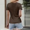 thumbnail image 6 of Tittly T Shirts for Women Going Out Tops New Women's Square Collar Up T Shirt Tshirts Shirts Basic Tees Coffee S, 6 of 6