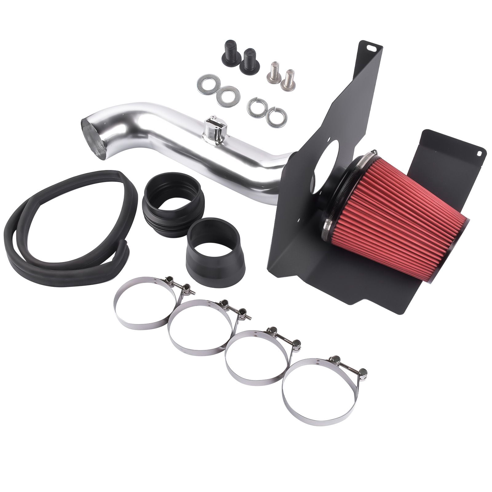 Cold Air Intake System for 2017-2019 Chevy Silverado GMC Sierra 2500 3500 HD 6.6L L5P Duramax Diesel, Mandrel-Bent Aluminum Tube with Oiled Cotton Air Filter, SKU 16763182