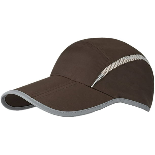 Foldable Mesh Sports Cap with Reflective Stripe Breathable Sun Runner Cap 