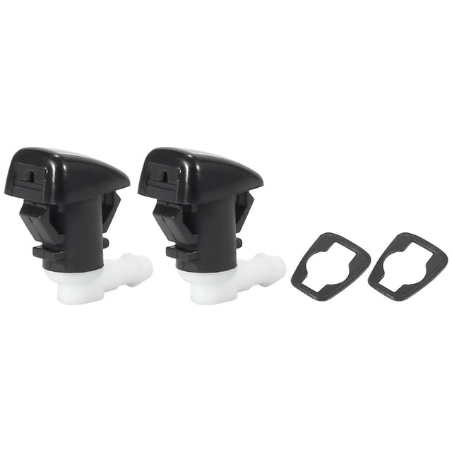 Front Windshield Wiper Nozzles for Dodge Durango with Gaskets - Pack of 2 Black