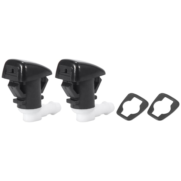 Front Windshield Wiper Nozzles for Dodge Durango with Gaskets - Pack of 2 Black