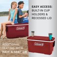 thumbnail image 2 of Coleman 70-Quart Hard Ice Chest Cooler, Mahogany, 2 of 7