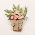 thumbnail image 2 of Beppter Wreath,1X Garland,Garland Pink,Spring Leaf Peony Flower Basket Wreath Simulation Flower Rattan Basket Door Basket Door Hanging Decorative Wall Hanging Border Hot Flowers, 2 of 9