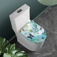 thumbnail image 2 of KUIFORTI Butterfly Marble Toilet Lid Cover Machine Wash Super Soft Bathroom Toilet Lid Cover Seat Covers Fits Most Lids for Accessories Decor, 2 of 6
