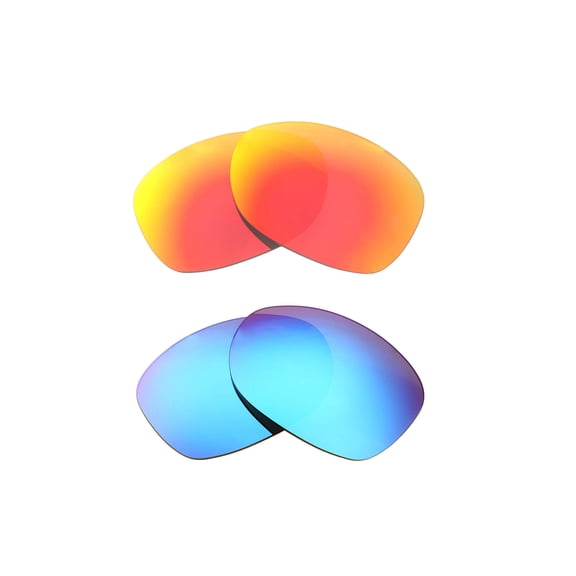 Walleva Polarized Fire Red   Ice Blue Replacement Lenses For Maui Jim Nalani