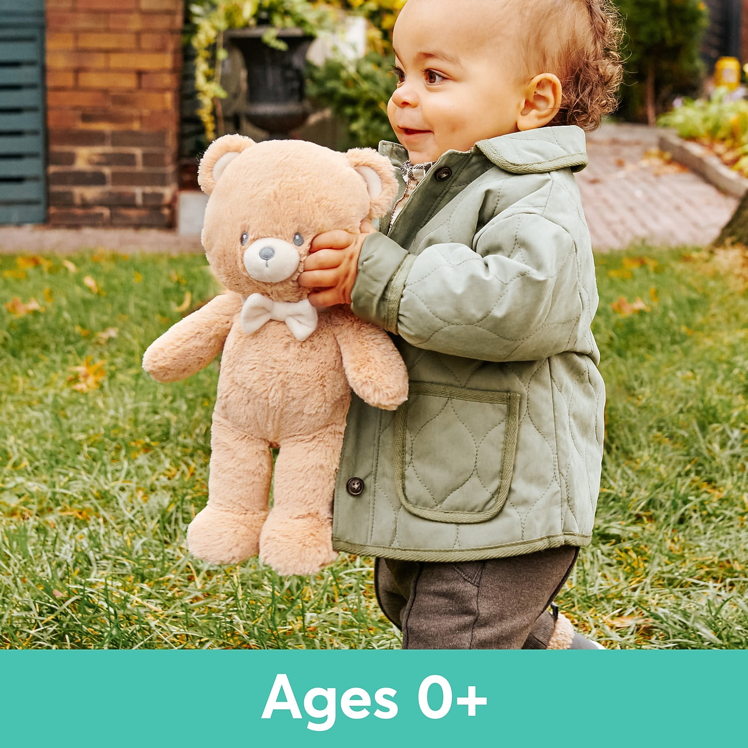 GUND Baby Sustainable Teddy Bear Plush, Stuffed Animal Made from Recycled Materials, Spring Decor, Easter Gift for Babies and Newborns, Brown/Cream, 13