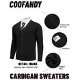 thumbnail image 5 of COOFANDY Mens Lightweight Button Down Cardigan Sweater Long Sleeve Slim Fit V-Neck Button Down Dress Sweater, 5 of 5