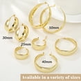 thumbnail image 4 of YOUNGYUE 14K Gold Plated Hoop Earrings for Women, Big Chunky Gold Hoops, Hypoallergenic 925 Sterling Silver Post, 25mm, 4 of 6