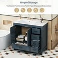 thumbnail image 4 of 36 Inch Bathroom Vanity with Ceramic Sink, Modern Storage Cabinet with 2 Soft-close Doors and 5 Drawers for Bathroom Organization, Blue, 4 of 10