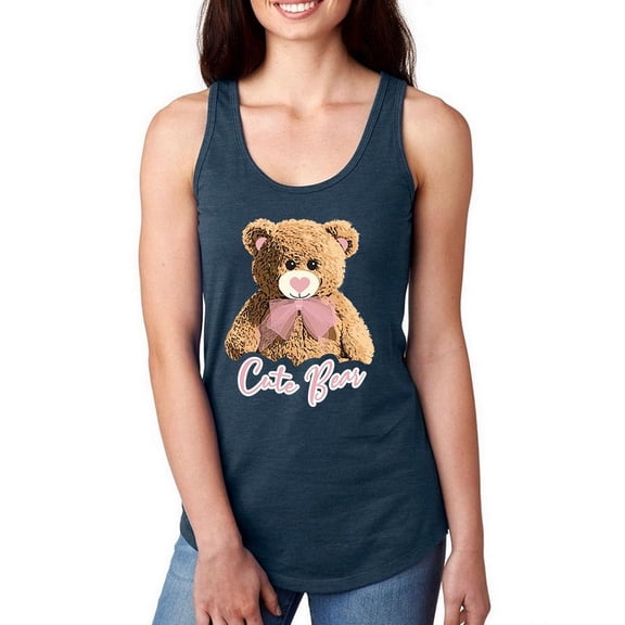 Cute Bear Plush Art Racerback Tank Women -Image by Shutterstock, Female XX-Large