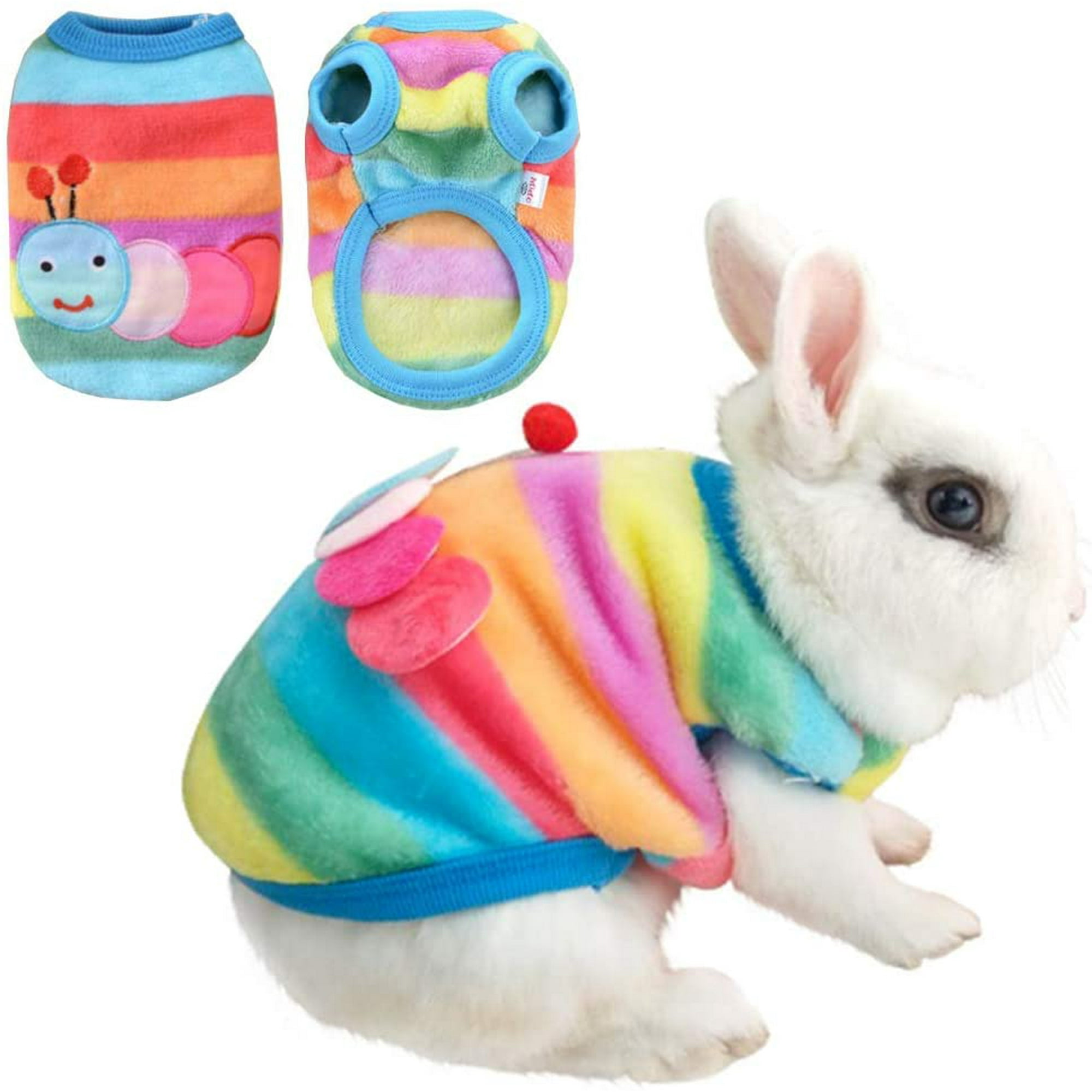 HTOOQ Costume pour Animaux de Compagnie Vetements Lapin Doux Gilet T Shirt Confortable pour Chaton Furet Chihuahua Chiot et Petits Animaux XS Arc en Ciel Walmart