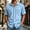 #0310-Light Blue, variant on Ceisia Solid Henley Half Button Crew Neck Quick Dry Breathable Athletic Short Sleeve Tees For Daily Sports Army Green L Gift