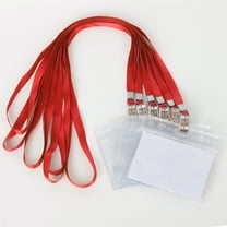 50pcs Lanyards with ID Holder for Name Tags Waterproof Type Clear Plastic Name Badge Holder Id Card