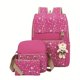 thumbnail image 3 of 3pcs Oso Colgante Gran Capacidad Mochila Bandolera Bolso De Embrague Set, Oxford Duradero Ligero Mochila Escolar, Moda Viaje Bolsa De Trabajo, 3 of 3