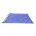 thumbnail image 2 of Ahgly Company Machine Washable Indoor Round Solid Blue Modern Area Rugs, 6' Round, 2 of 4