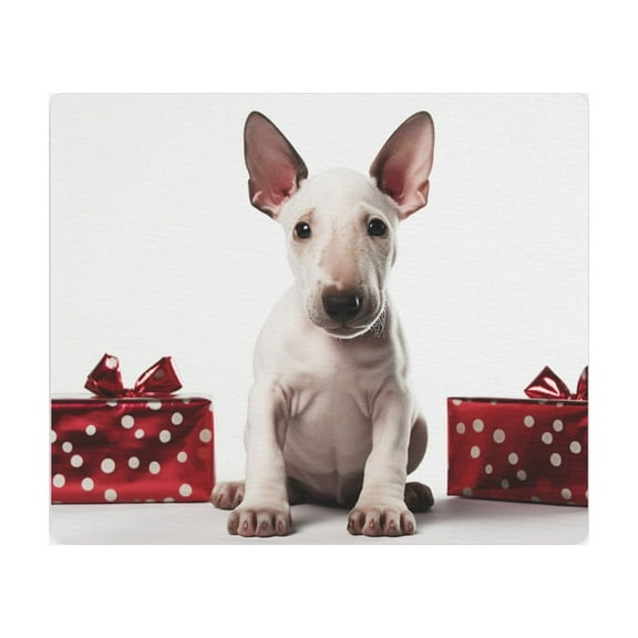 DistinctInk Mouse Pad - 1/4" Foam Rubber - Miniature Bull Terrier Puppy