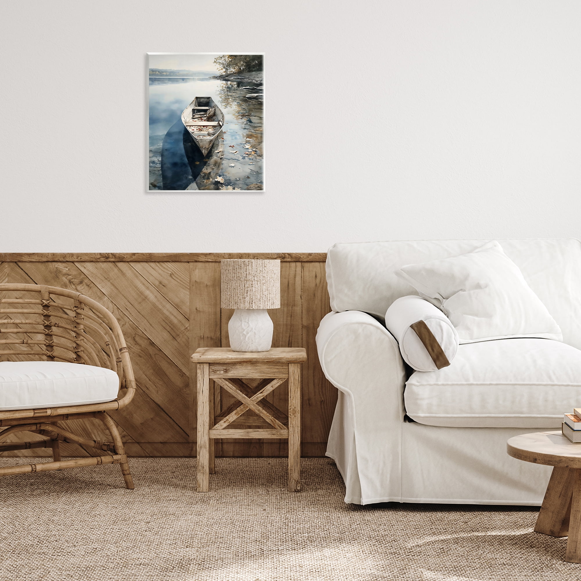 Stupell Industries Boat In The Fall Reflection Wall Plaque Art, design by Franklyn Gregory