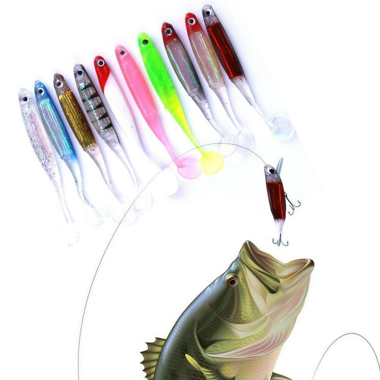 Famure Paddle Tail Swimbaits 10 Pcs Paddle Tail Swimbaits Trout Pike  Walleye Striped Bass Fishing Lure Fishing Equipment for Fishing Lovers  Outdoor
